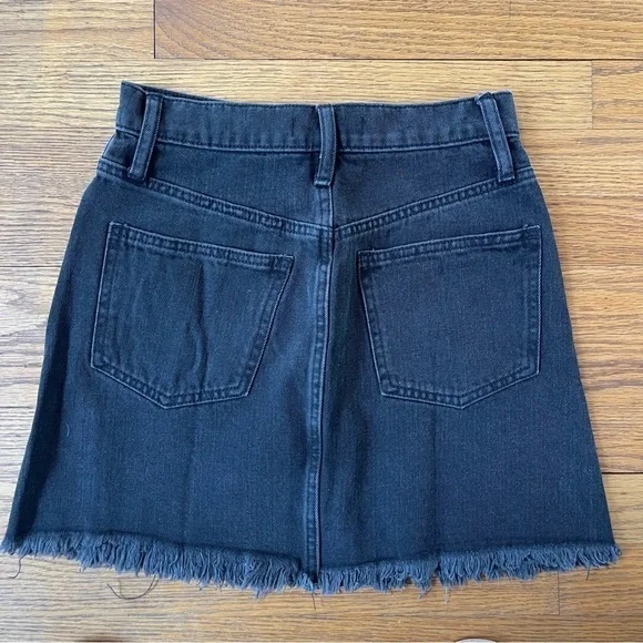 NEW Madewell Rigid Denim A Line Skirt Black K4918 Size 23 NWT - Picture 7 of 7